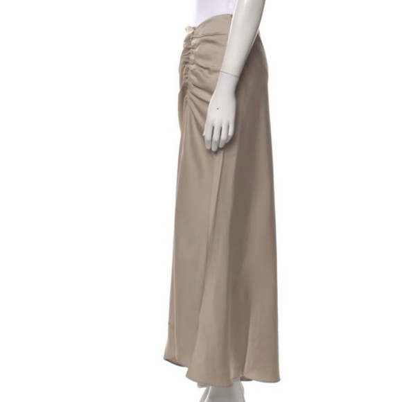 NWT Jason Wu Satin Ruched MIDI Skirt in Champagne Size Medium - Picture 2 of 10